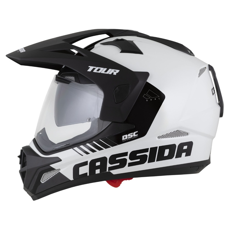 Endurohelm Cassida Tour 2.0 Dual wit-zwart met mat zwart vizier