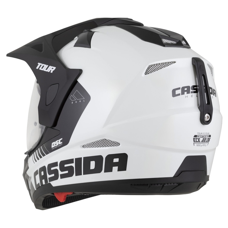 Endurohelm Cassida Tour 2.0 Dual wit-zwart met mat zwart vizier