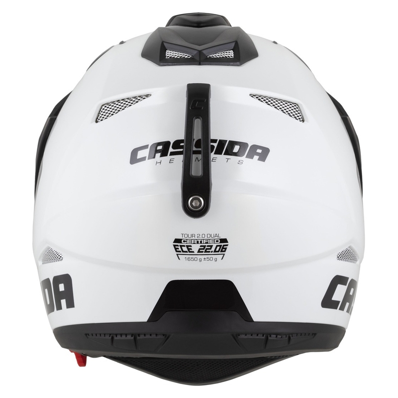Endurohelm Cassida Tour 2.0 Dual wit-zwart met mat zwart vizier
