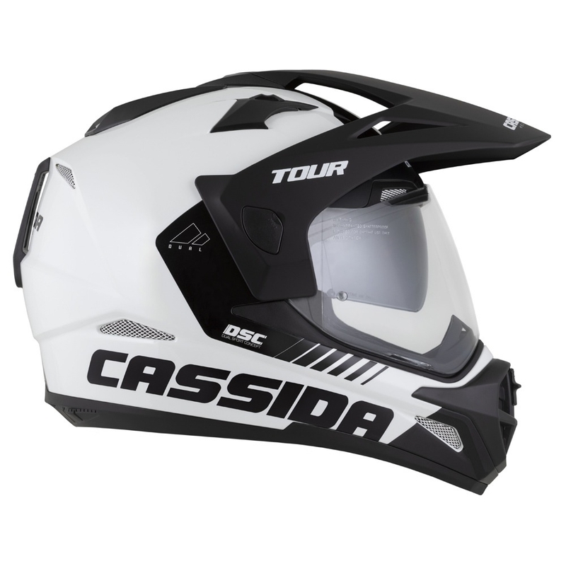 Endurohelm Cassida Tour 2.0 Dual wit-zwart met mat zwart vizier