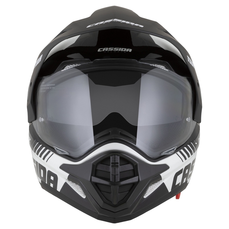Endurohelm Cassida Tour 2.0 Dual wit-zwart met mat zwart vizier