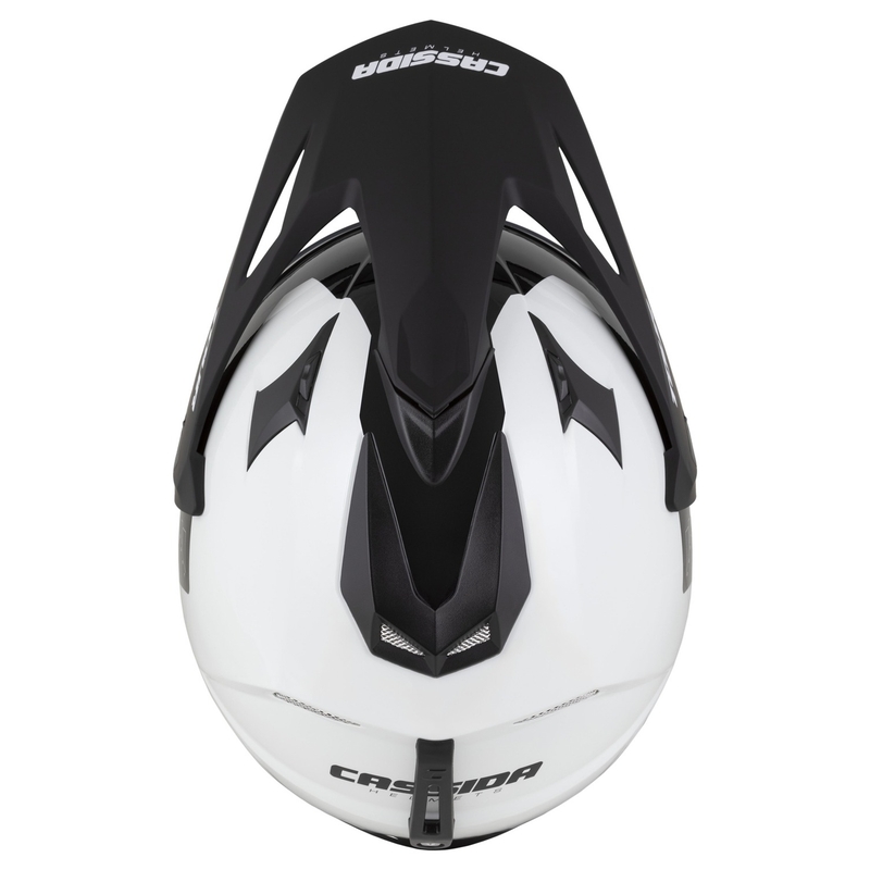 Endurohelm Cassida Tour 2.0 Dual wit-zwart met mat zwart vizier