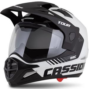 Endurohelm Cassida Tour 2.0 Dual wit-zwart met mat zwart vizier