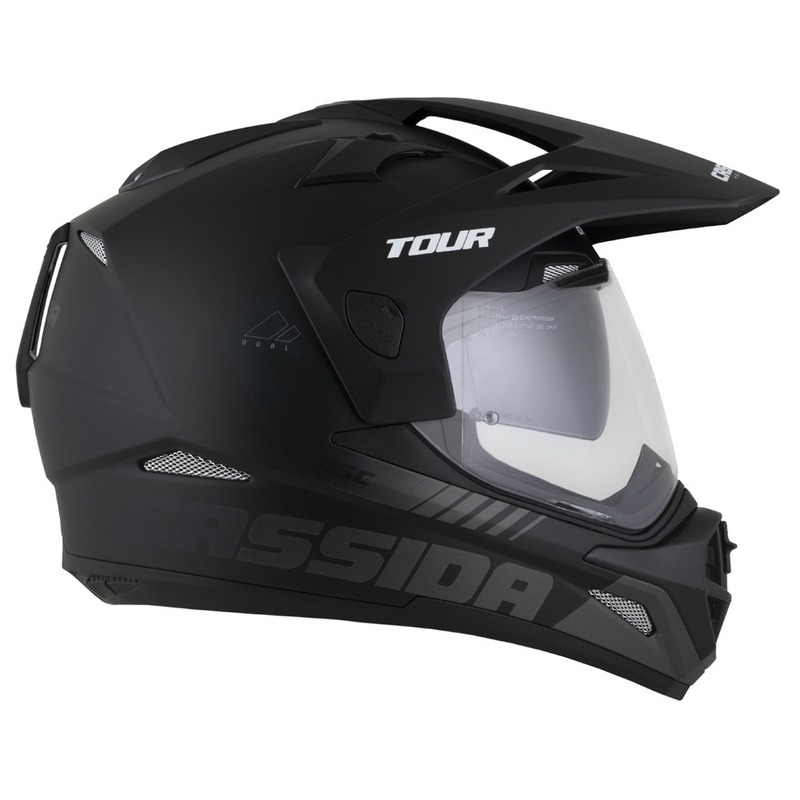 Enduro Helm Cassida Tour 2.0 Dual mat zwart-grijs met mat zwart vizier