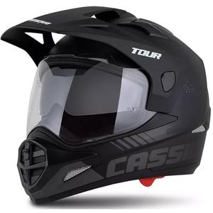 Enduro Helm Cassida Tour 2.0 Dual mat zwart-grijs met mat zwart vizier