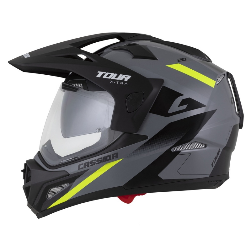 Endurohelm Cassida Tour 2.0 X-tra grijs-fluo geel-zwart met mat zwart vizier