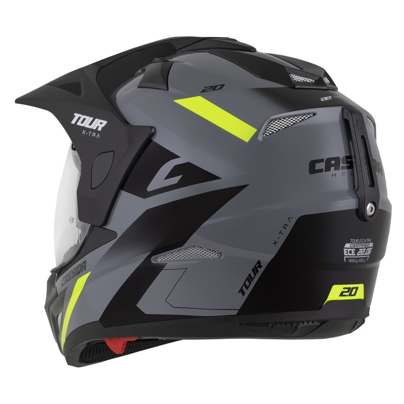 Endurohelm Cassida Tour 2.0 X-tra grijs-fluo geel-zwart met mat zwart vizier