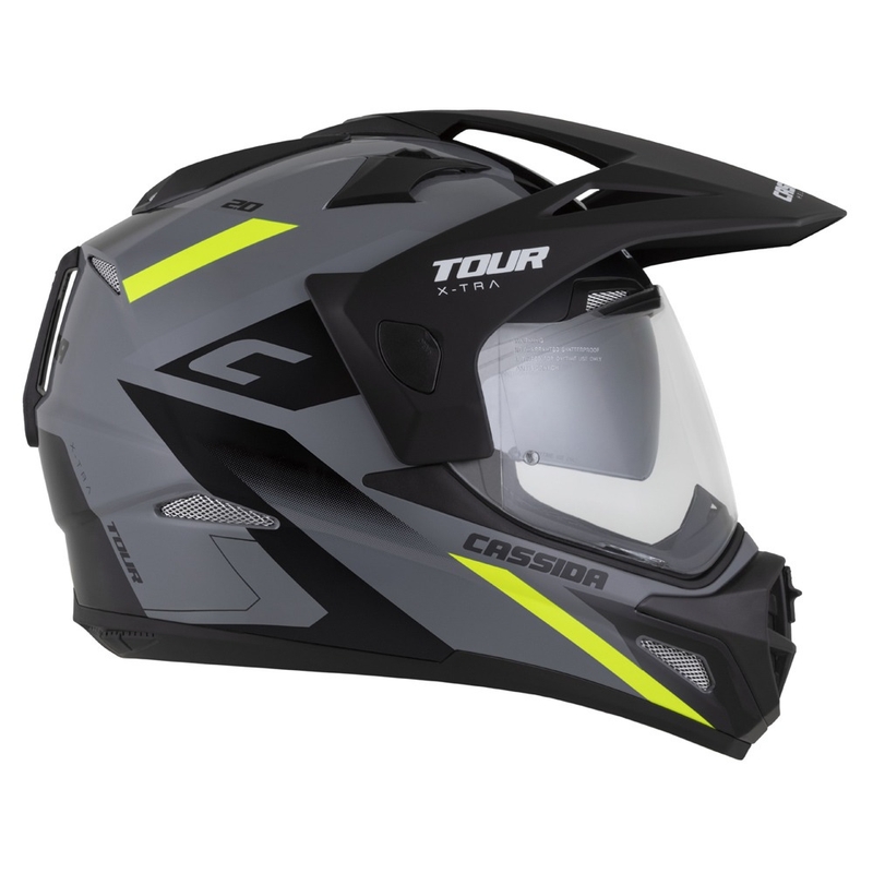 Endurohelm Cassida Tour 2.0 X-tra grijs-fluo geel-zwart met mat zwart vizier