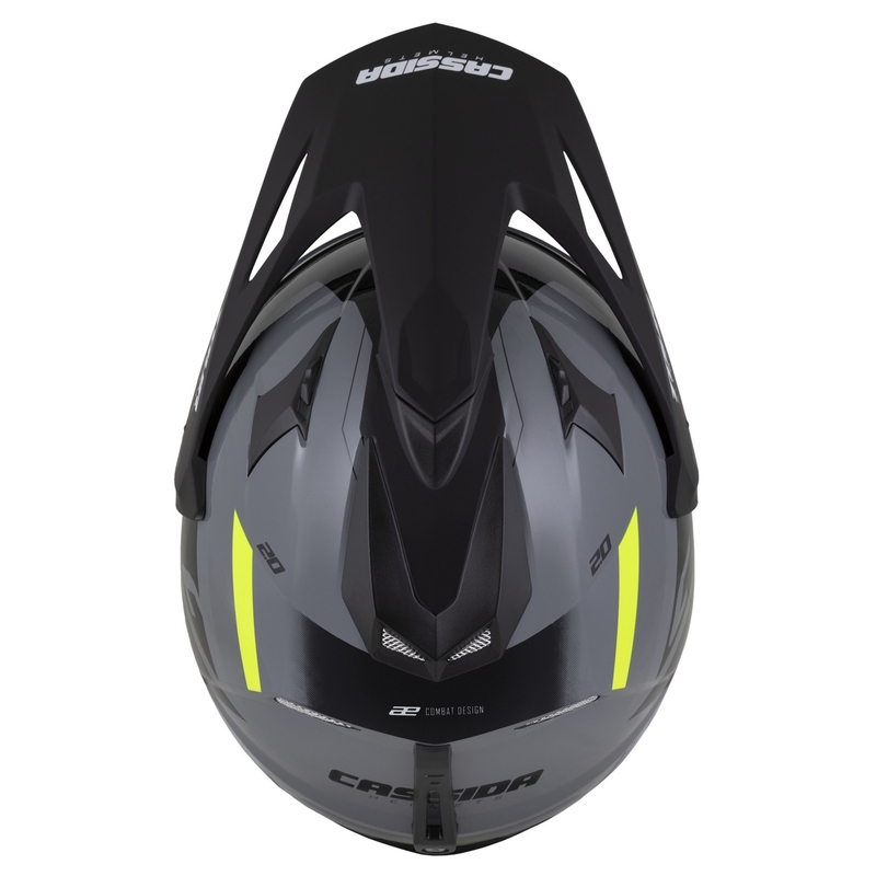 Endurohelm Cassida Tour 2.0 X-tra grijs-fluo geel-zwart met mat zwart vizier