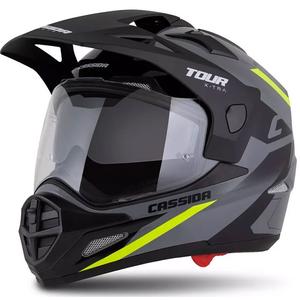 Endurohelm Cassida Tour 2.0 X-tra grijs-fluo geel-zwart met mat zwart vizier