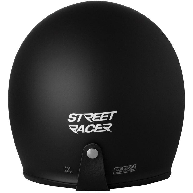 Open Motorfietshelm Street Racer Shadow II matzwart