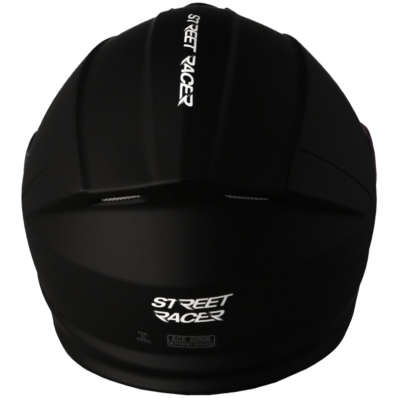 Street Racer Fury motorhelm mat zwart