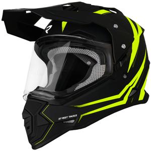 Enduro motorhelm Street Racer Ignite matzwart-fluogeel