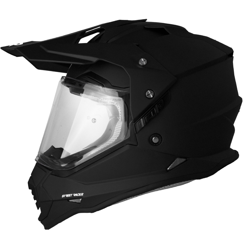 Enduro motorhelm Street Racer Ignite matzwart
