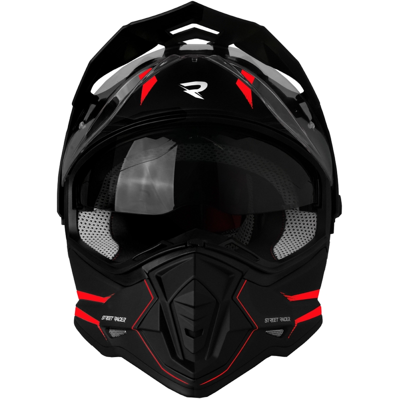 Enduro helma na motorku Street Racer Ignite matná černo-červená