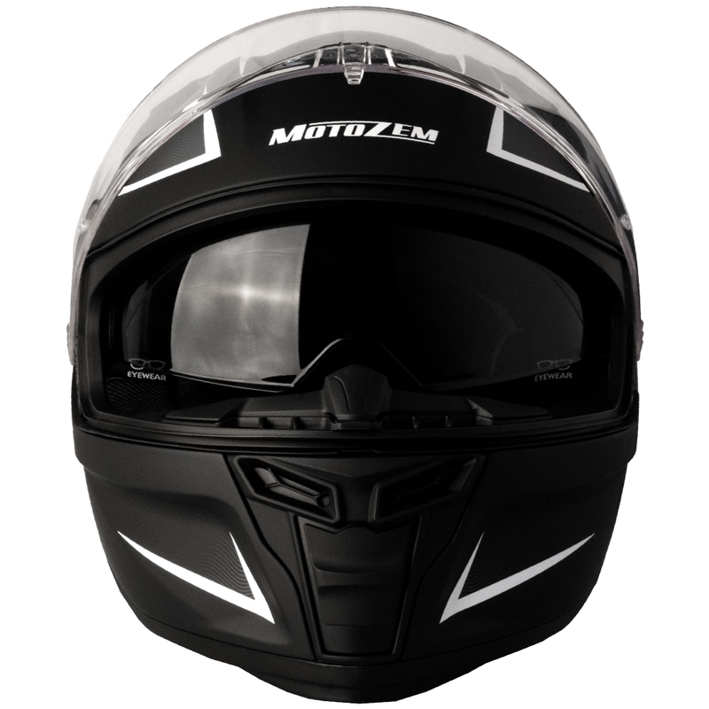 Integraalhelm Motozem Guardian mat zwart-wit-grijs