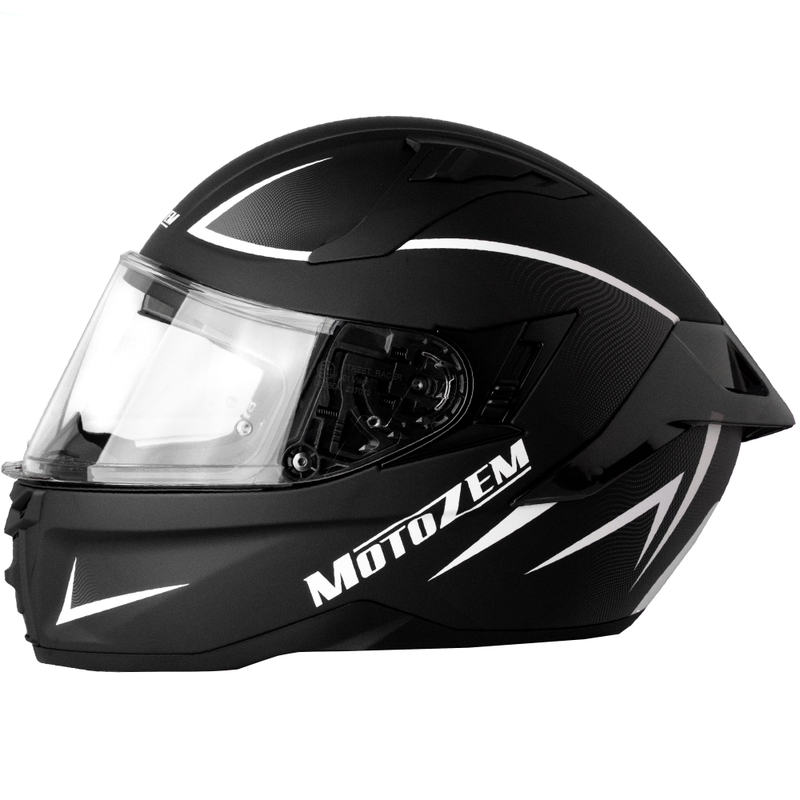 Integraalhelm Motozem Guardian mat zwart-wit-grijs