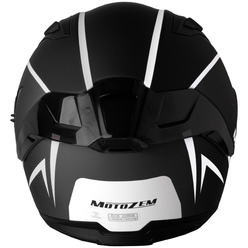 Integraalhelm Motozem Guardian mat zwart-wit-grijs