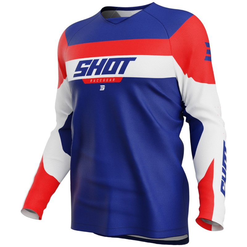 Kinder motorcross trui Shot Draw League blauw-rood