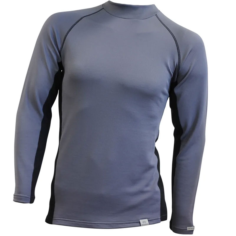 Heren thermisch T-shirt nanosilver® Merino Stone grijs-zwart uitverkoop