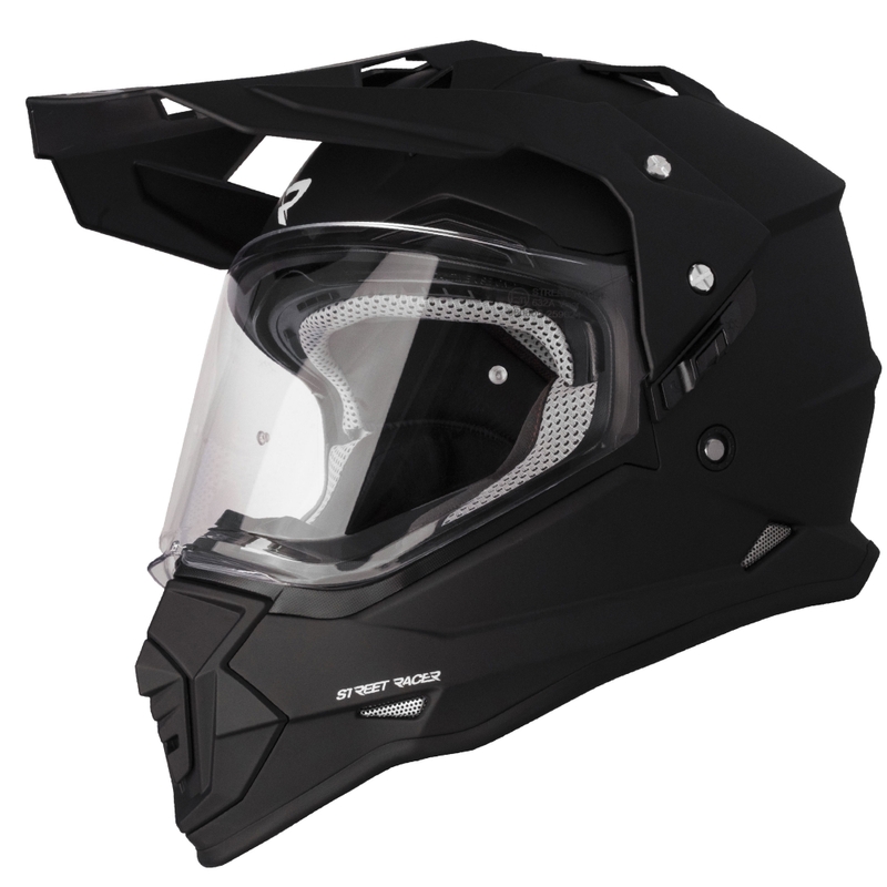Enduro motorhelm Street Racer Ignite matzwart