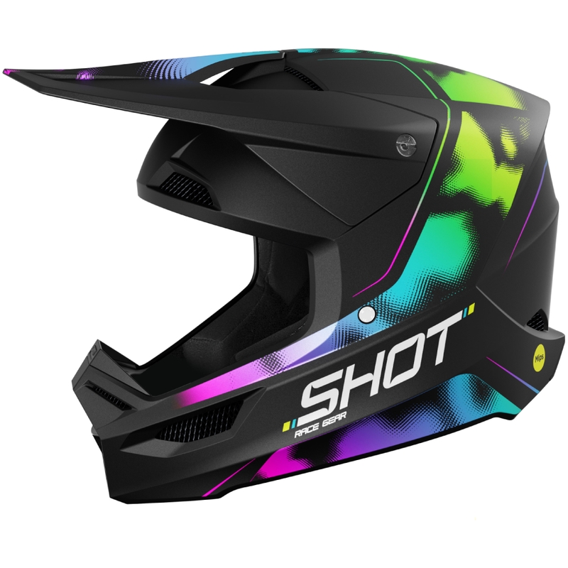 Motorcrosshelm Shot Race Nitro mat zwart