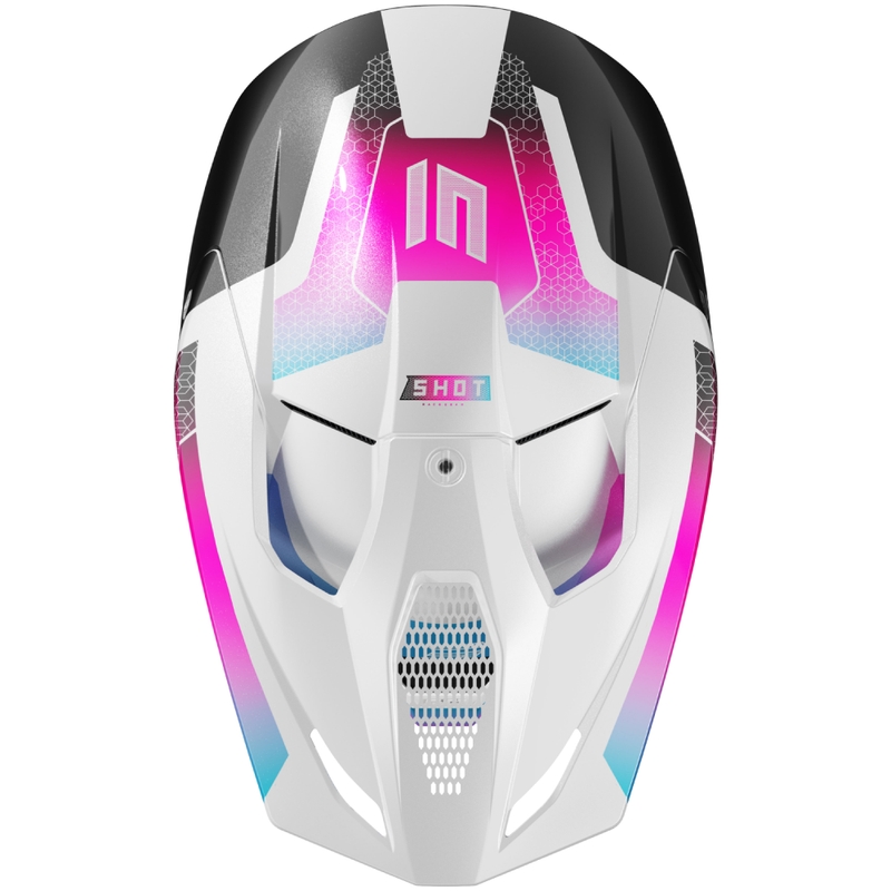 Motorcrosshelm Shot Race Phaser parel zwart-blauw-roze