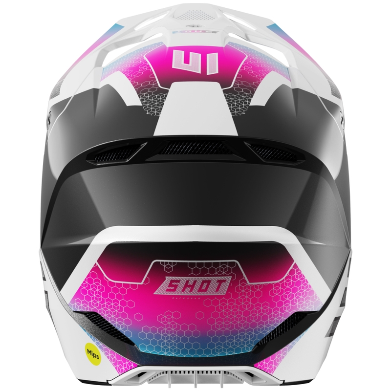 Motorcrosshelm Shot Race Phaser parel zwart-blauw-roze