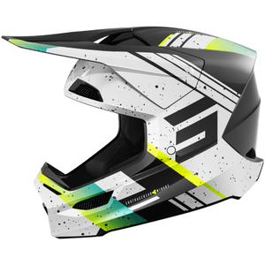 Motorcrosshelm Shot Furious Mirage blauw-fluo geel