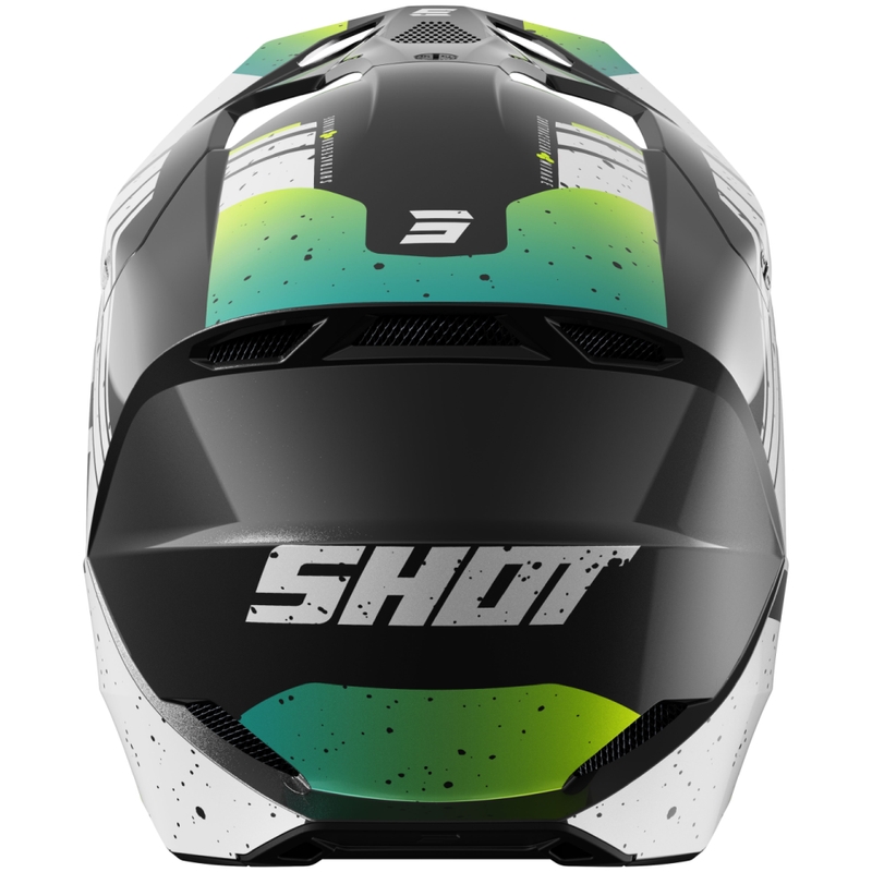 Motorcrosshelm Shot Furious Mirage blauw-fluo geel
