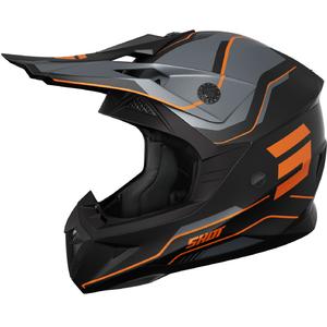 Motorcrosshelm Shot Pulse Lines mat zwart-oranje