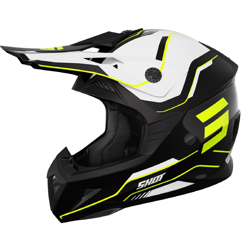 Kinder motorcrosshelm Shot Pulse Lines zwart-fluo geel