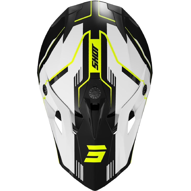 Kinder motorcrosshelm Shot Pulse Lines zwart-fluo geel