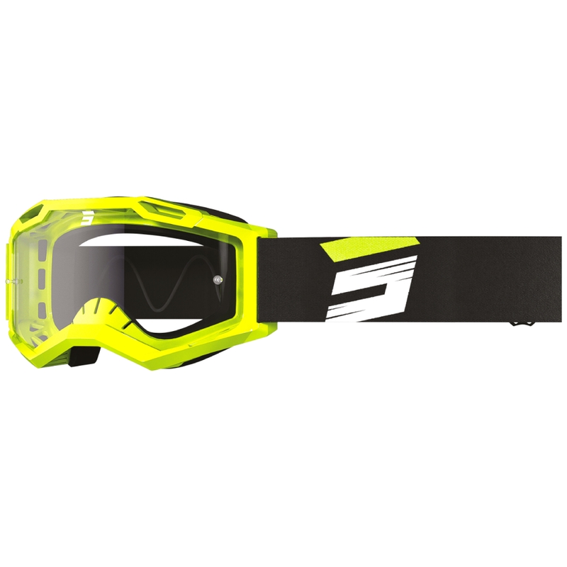 Motorcrossbril Shot Assault 2.0 Claw fluo geel met helder plexi