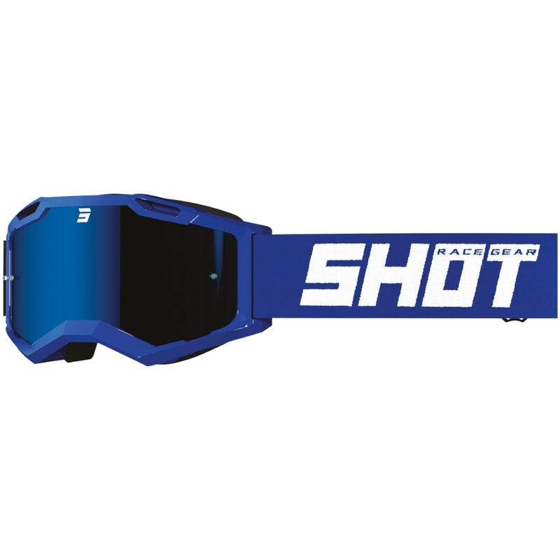 Motorcrossbril Shot Assault 2.0 Stevig blauw met iridium plexi