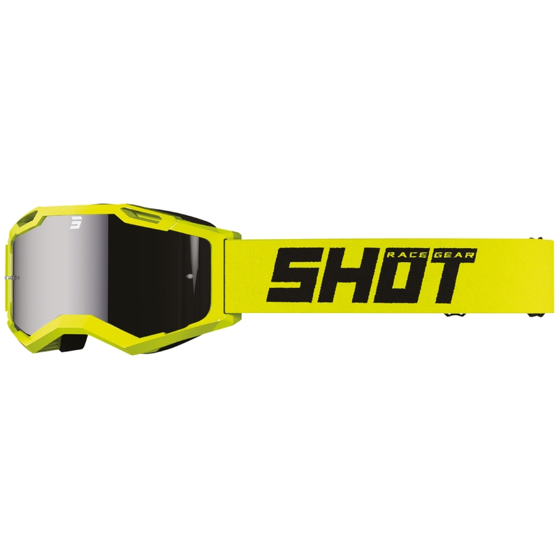 Motorcrossbril Shot Assault 2.0 Solid fluo geel met iridium lens