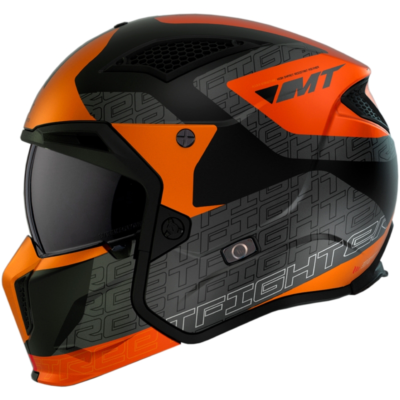 Open helm met masker MT Streetfighter SV Totem B4 zwart-grijs-oranje