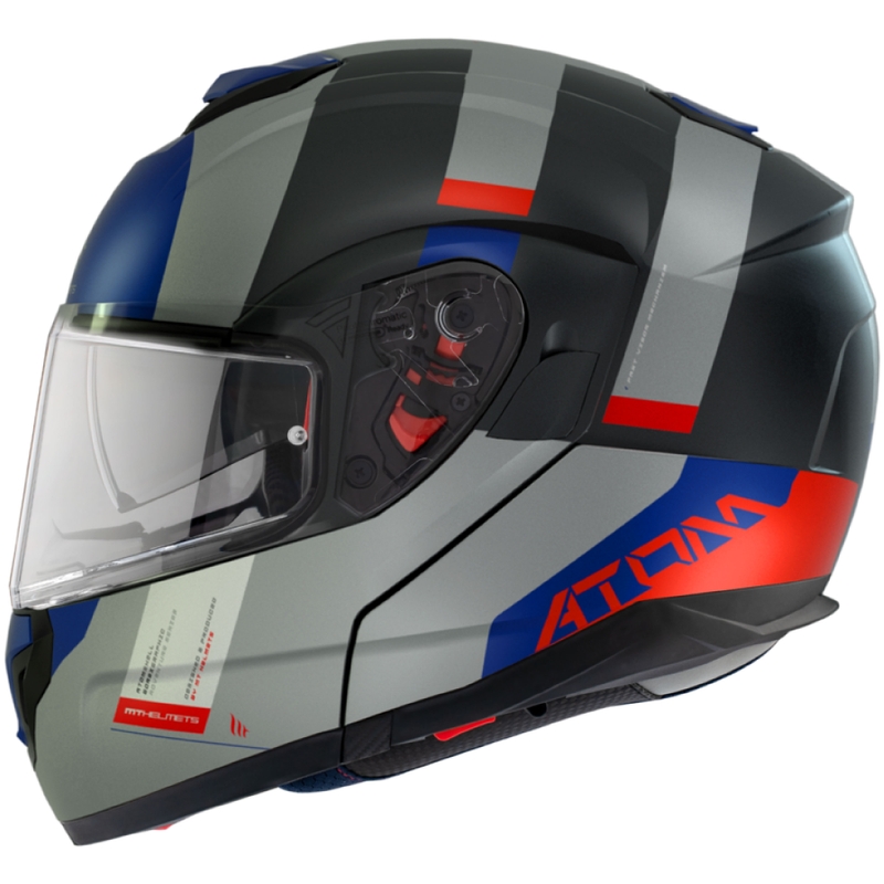 MT Atom SV Gorex C12 zwart-grijs-blauw-rood tip-up motorhelm uitverkoop