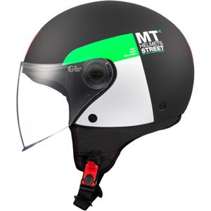 Open motorhelm MT STREET INBOARD D6 mat zwart-groen