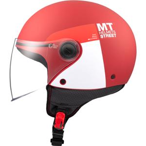 Open motorhelm MT STREET INBOARD C5 mat rood en wit