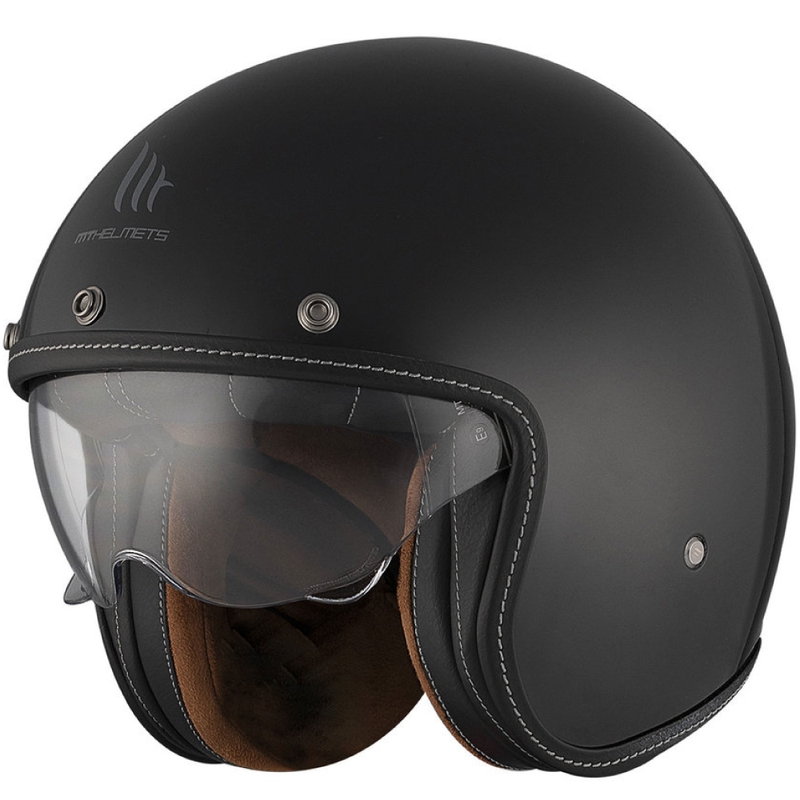Open Motorhelm MT Le Mans 2 SV S SOLID A1 glanzend zwart