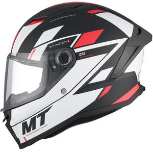 MT Stinger 2 Solid Zivze integraal motorhelm wit-zwart-rood mat