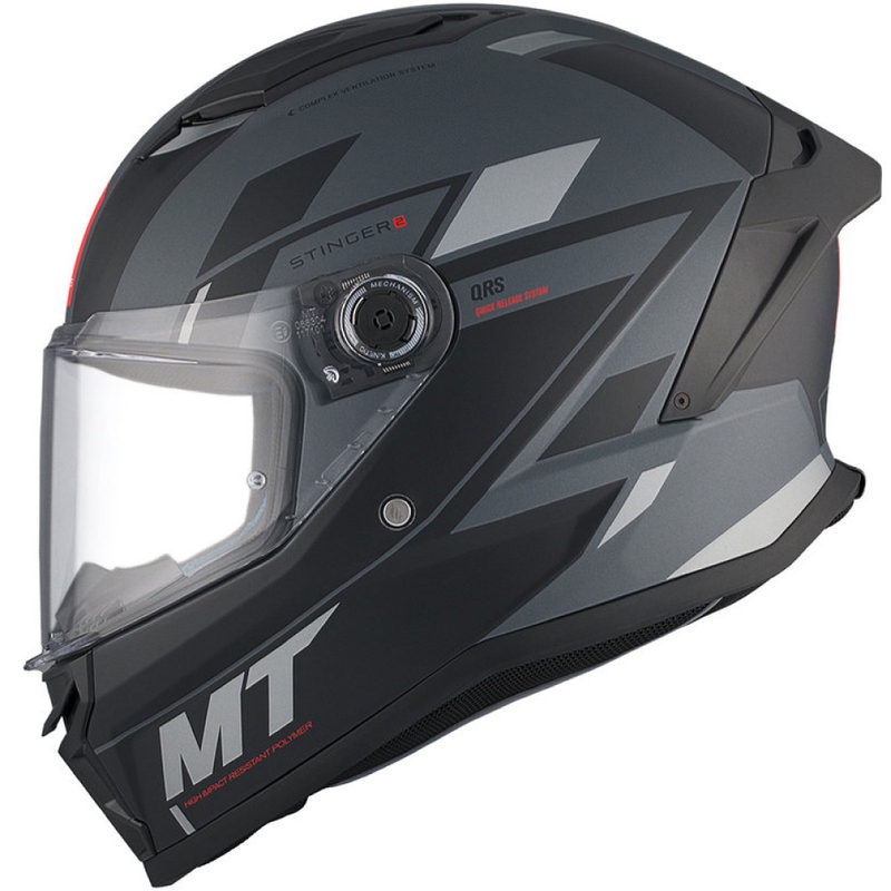 MT Stinger 2 Solid Zivze Zwart-Grijs Matte Integrale Motorhelm uitverkoop