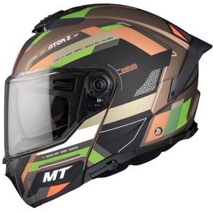 MT ATOM 2 SV BAST A6 motorhelm mat bruin-zwart-groen