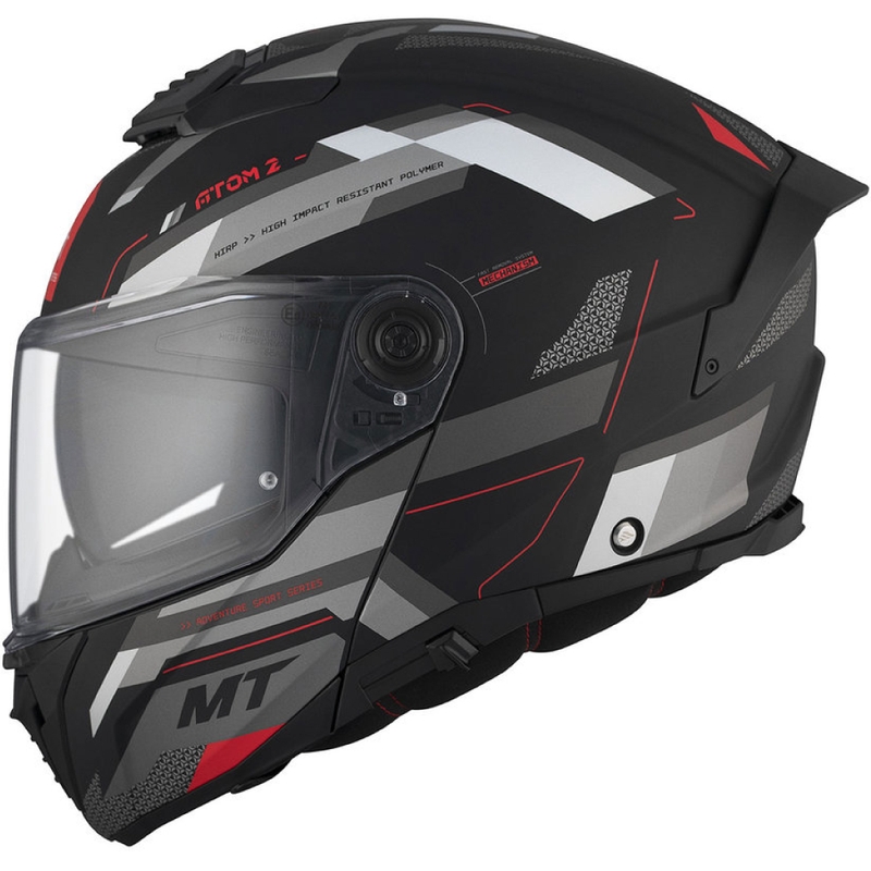 MT ATOM 2 SV BAST D5 motorhelm mat zwart-grijs-wit