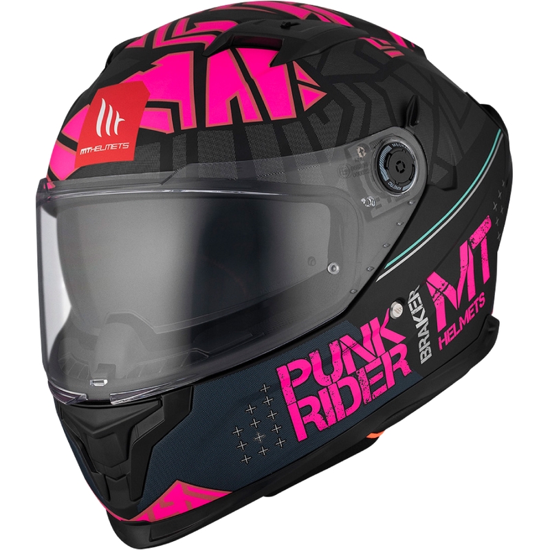 MT BRAKER SV PUNK RIDER B8 zwart en roze integraal motorhelm