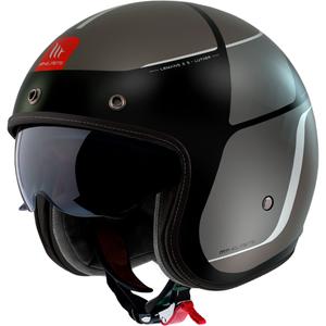 MT Le Mans 2 SV Luther Open Motorhelm Mat Zwart-Grijs