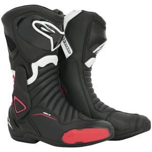 Alpinestars S-MX 6 zwart met rode motorlaarzen