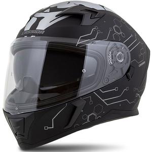 Cassida 3.0 Hack Vision Integral Motorhelm grijs-zilver-zwart mat uitverkoop