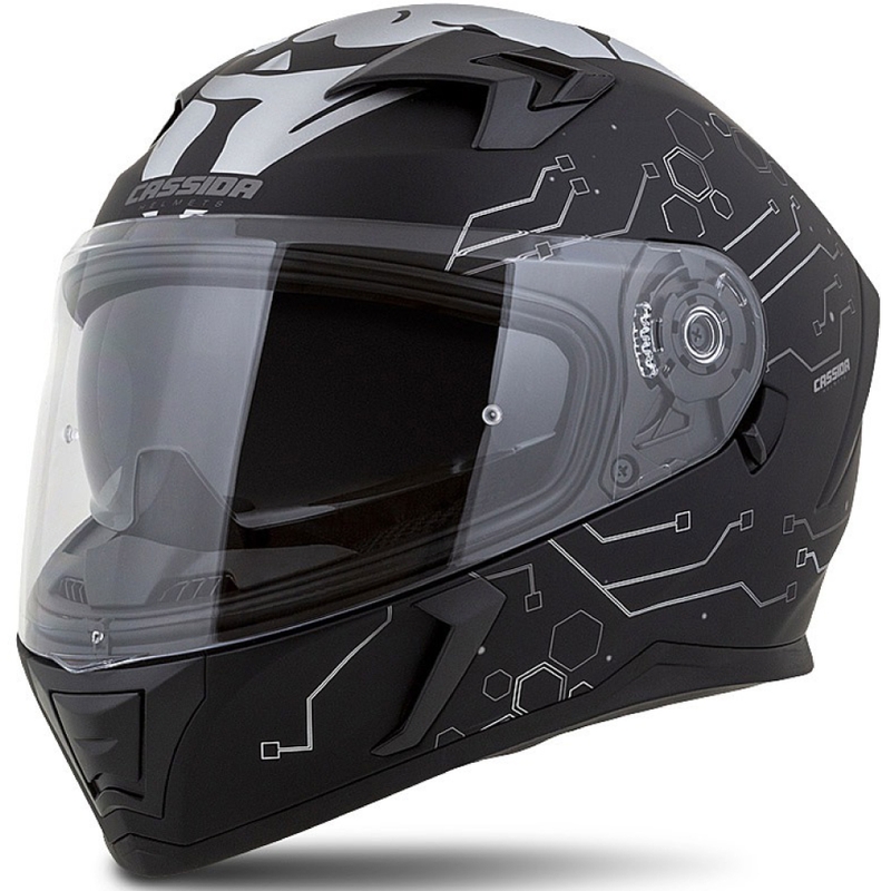 Cassida 3.0 Hack Vision Integral Motorhelm grijs-zilver-zwart mat uitverkoop
